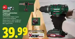 Lidl PARKSIDE Trapano a percussione ricaricabile offerta