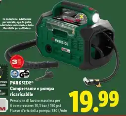 Lidl PARKSIDE Compressore e pompa ricaricabile offerta