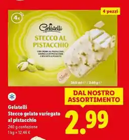 Lidl Gelatelli Stecco gelato variegato al pistacchio offerta