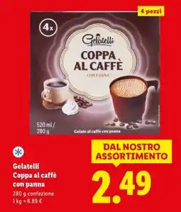 Lidl Gelatelli Coppa al caffè con panna offerta