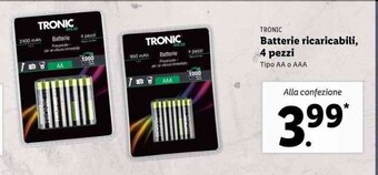 Tronic Batterie ricaricabili, 4 pezzi