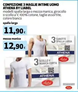 Coop CONFEZIONE 3 MAGLIE INTIME UOMO ATHENA BY LIABEL offerta