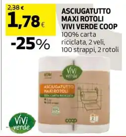 Coop ASCIUGATUTTO MAXI ROTOLI VIVI VERDE COOP offerta