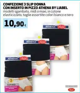 Coop Confezione 3 slip donna con inserto in pizzo Athena by Liabel offerta