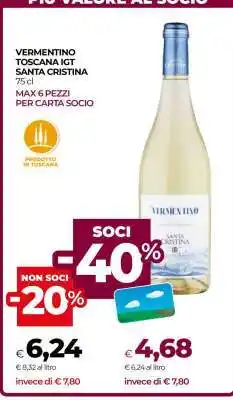 Coop Vermentino Toscana IGT Santa Cristina offerta