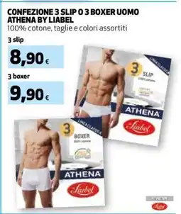 Coop CONFEZIONE 3 SLIP O 3 BOXER UOMO ATHENA BY LIABEL offerta