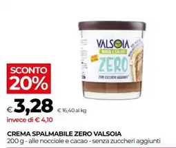 Coop CREMA SPALMABILE ZERO VALSOIA offerta