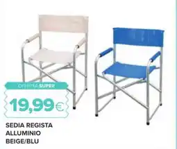 Oasi Sedia regista alluminio beige/blu offerta