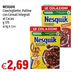 Hurrà NESQUIK Conchigliette, Palline con Cereali Integrali al Cacao offerta
