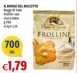 Hurrà IL BORGO DEL BISCOTTO Raggi di Sole Frollini con riso e latte offerta