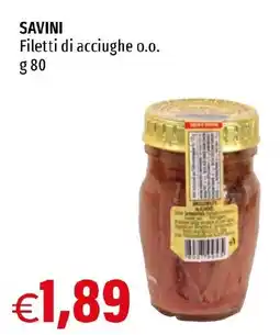 Hurrà SAVINI Filetti di acciughe 0.0. offerta