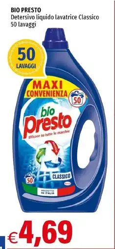 Hurrà BIO PRESTO Detersivo liquido lavatrice Classico offerta