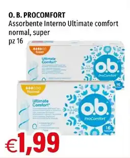 Hurrà O. B. PROCOMFORT Assorbente Interno Ultimate comfort normal, super offerta