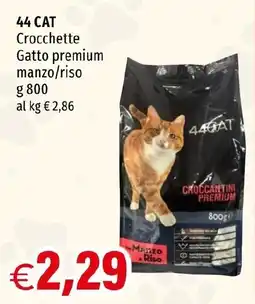 Hurrà 44 CAT Crocchette Gatto premium manzo/riso offerta
