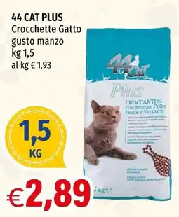 Hurrà 44 CAT PLUS Crocchette Gatto gusto manzo offerta
