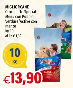 Hurrà MIGLIORCANE Crocchette Special Menù con Pollo e Verdure/Active con manzo offerta