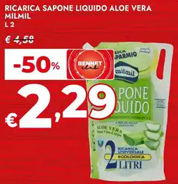 Bennet Ricarica sapone liquido aloe vera MILMIL offerta