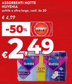 Bennet Assorbenti notte NUVENIA sottile o ultra large conf. da 20 offerta