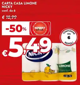 Bennet Carta casa limone NICKY conf. da 6 offerta