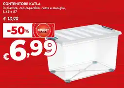 Bennet CONTENITORE KATLA in plastica, con coperchio, ruote e maniglie, offerta