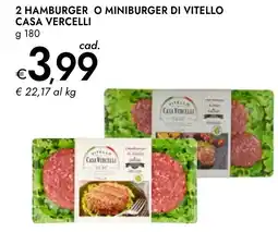 Bennet 2 hamburger o miniburger di vitello CASA VERCELLI offerta