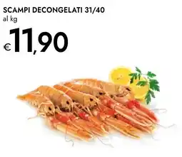 Bennet Scampi decongelati 31/40 al kg offerta