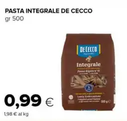 Tigre Pasta integrale DE CECCO offerta