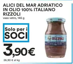 Coop Alici del Mar Adriatico in Olio 100% Italiano Rizzoli offerta
