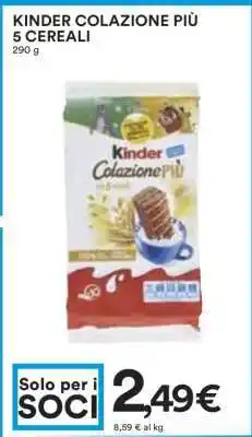 Coop KINDER COLAZIONE PIÙ 5 CEREALI offerta