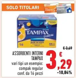 Conad ASSORBENTI INTERNI TAMPAX offerta
