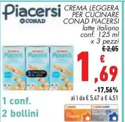 Conad CREMA LEGGERA PER CUCINARE CONAD PIACERSI offerta