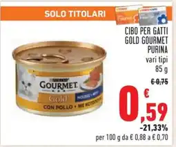 Conad Cibo per gatti Gold Gourmet Purina offerta