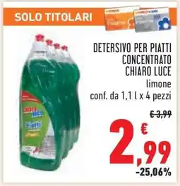 Conad DETERSIVO PER PIATTI CONCENTRATO CHIARO LUCE offerta
