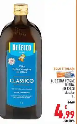 Conad Olio Extra Vergine di Oliva De Cecco offerta