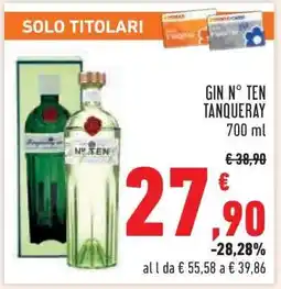Conad GIN N° TEN TANQUERAY 700 ml offerta