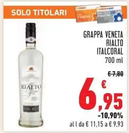 Conad Grappa Veneta Rialto Italcoral offerta