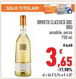 Conad Orvieto Classico DOC BIGI offerta
