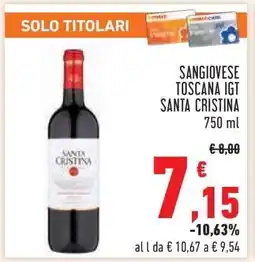 Conad SANGIOVESE TOSCANA IGT SANTA CRISTINA offerta