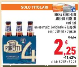 Conad BIRRA BIRRIFICIO ANGELO PORETTI offerta
