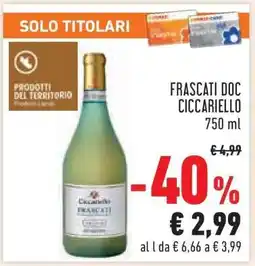 Conad FRASCATI DOC CICCARIELLO 750 ml offerta