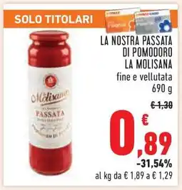 Conad La Nostra Passata di Pomodoro La Molisana offerta