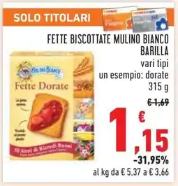 Conad Fette Biscottate Mulino Bianco Barilla offerta