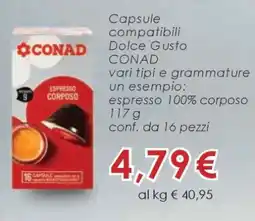 Conad Capsule compatibili Dolce Gusto CONAD offerta