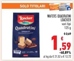 Conad WAFERS QUADRATINI LOACKER offerta