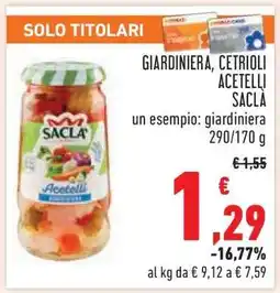 Conad GIARDINIERA, CETRIOLI ACETELLI SACLA offerta