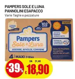 Famila PAMPERS SOLE E LUNA PANNOLINI ESAPACCO offerta