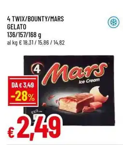 Famila 4 TWIX/BOUNTY/MARS GELATO offerta