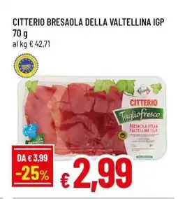 Famila Citterio Bresaola Della Valtellina IGP offerta