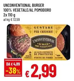 Famila UNCONVENTIONAL BURGER 100% VEGETALE/AL POMODORO offerta