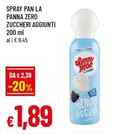 Famila Spray Pan La Panna Zero Zuccheri Aggiunti offerta